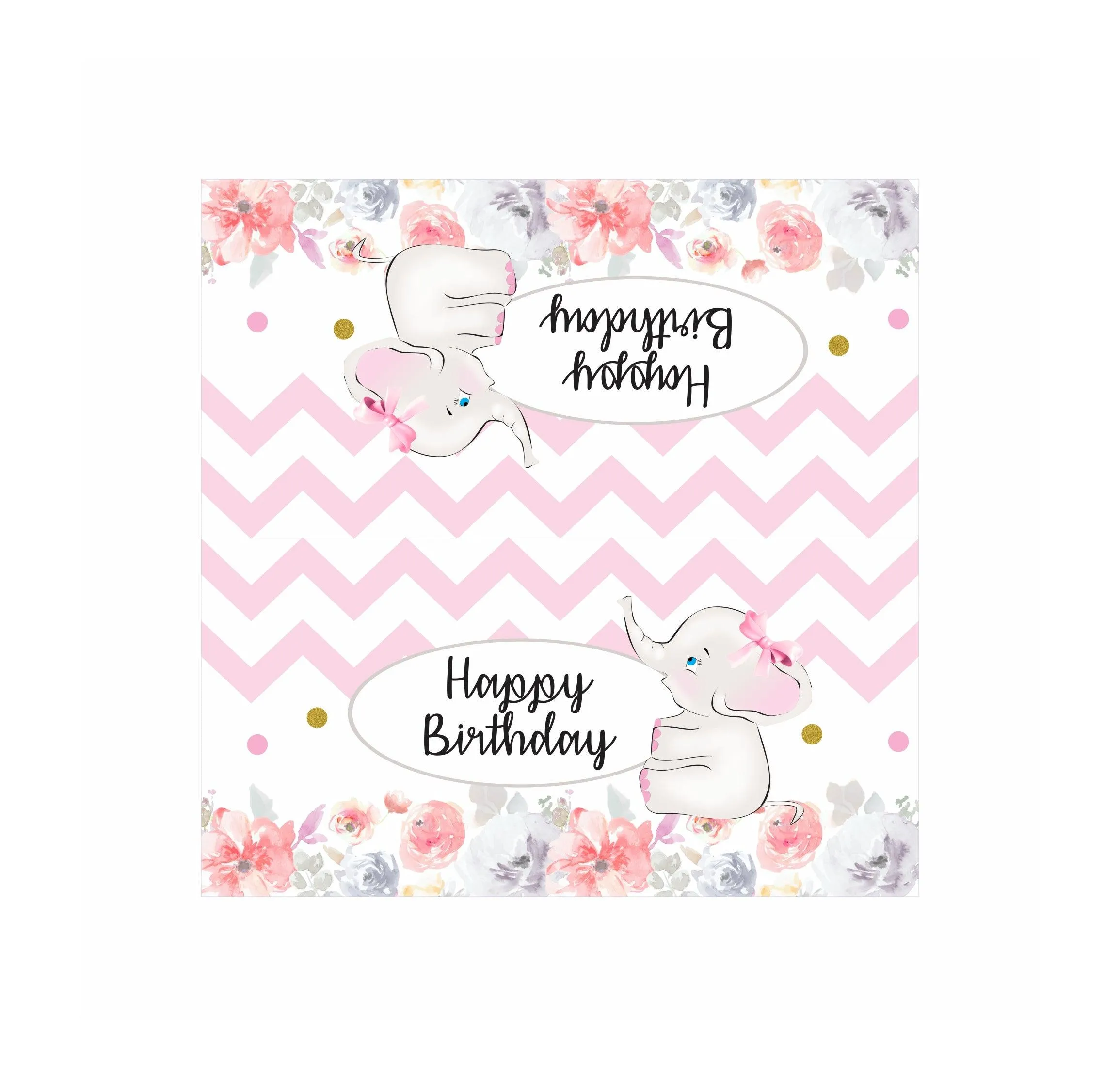 Baby Elephant Theme Treat Bag Toppers