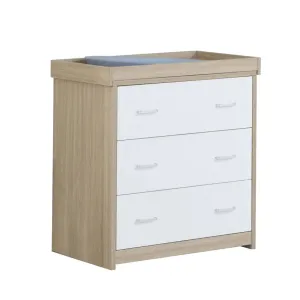 Babymore Luno Veni Chest Changer - White / Oak