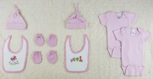 Bambini 8 Pc Baby Girl Layette Clothes Set (NB,S,M,L)