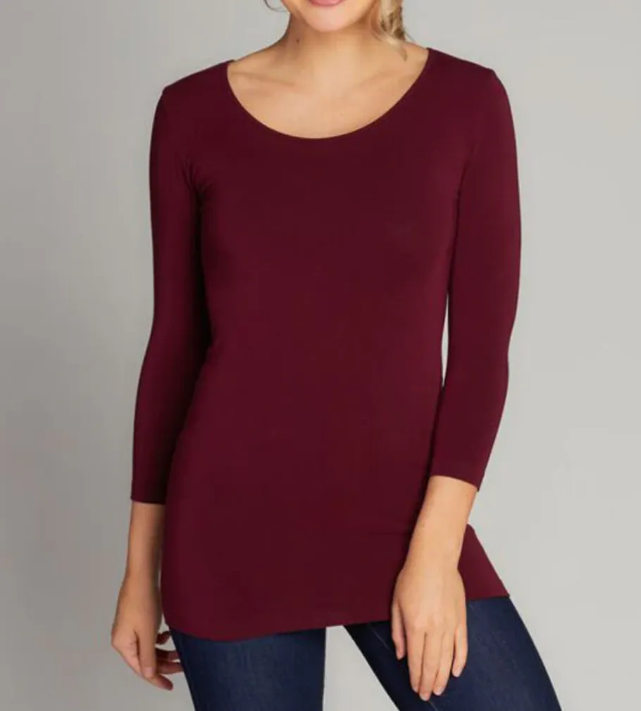 bamboo 3/4 sleeve top