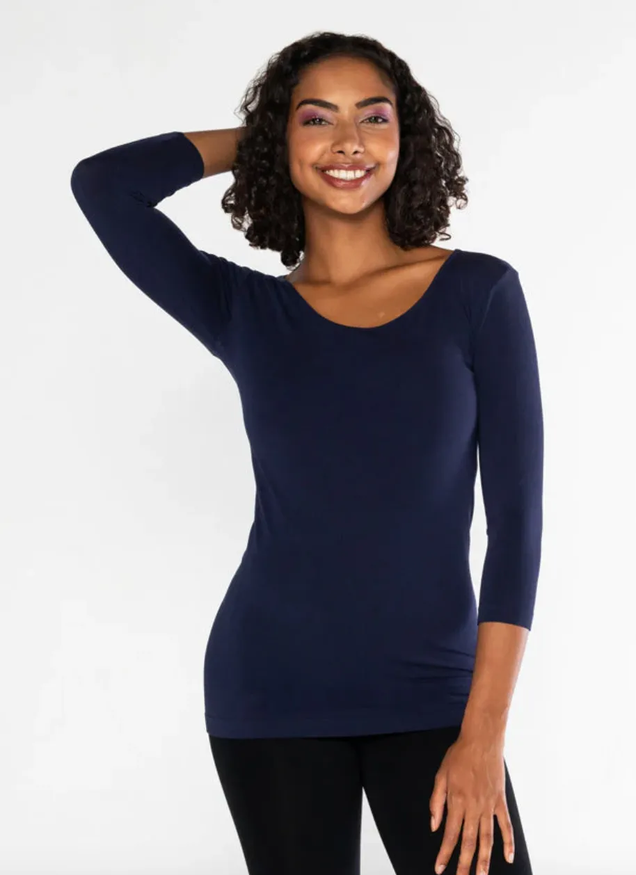 bamboo 3/4 sleeve top