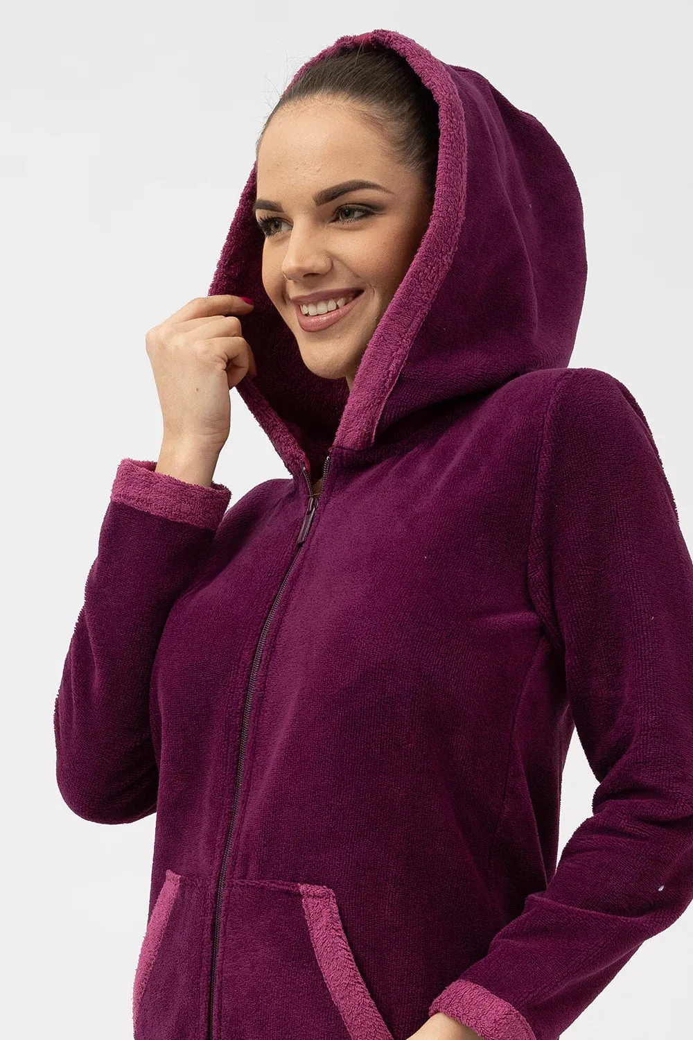 Bamboo Blend Hooded Zip-Up Robe