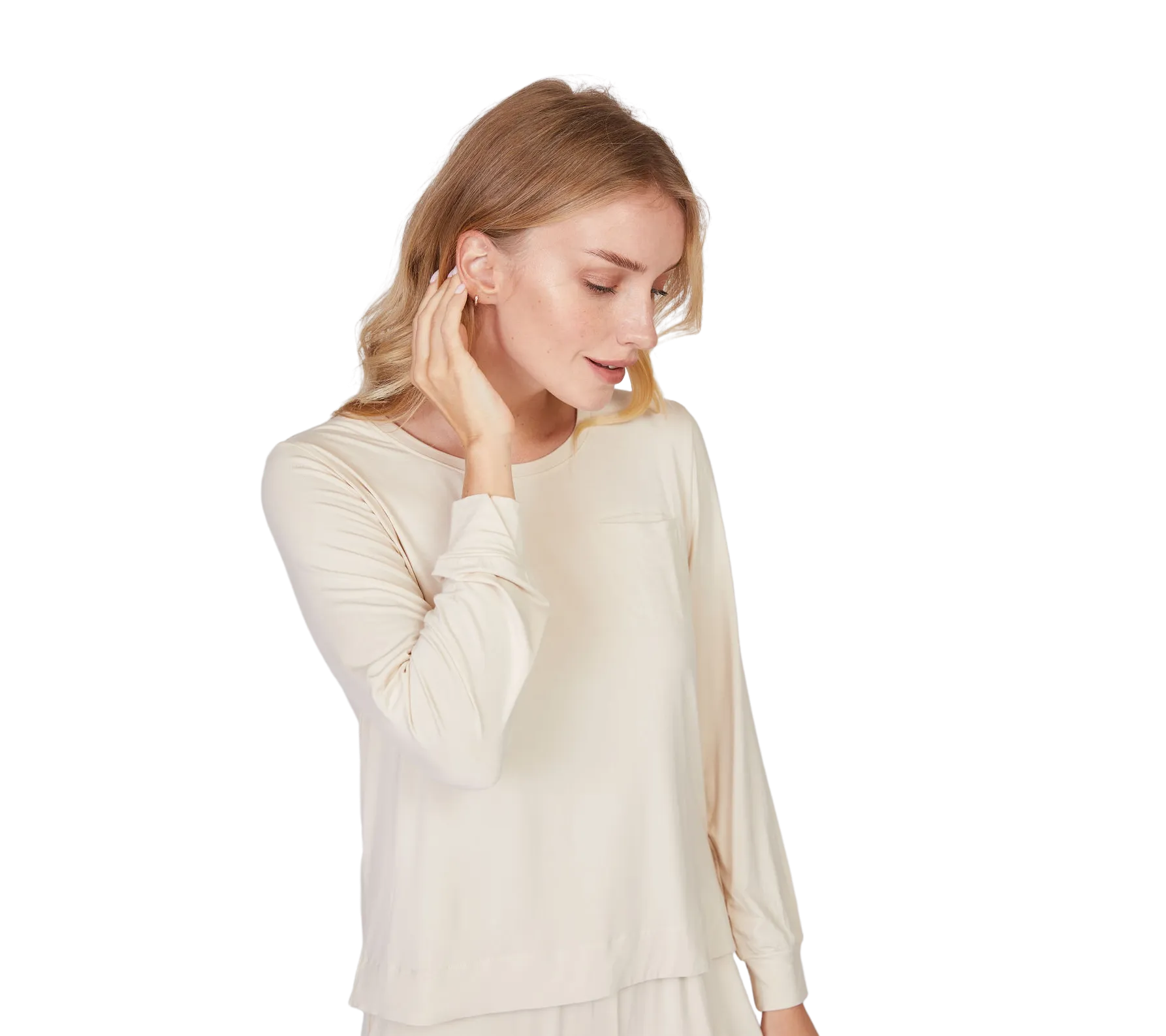 Bamboo Pleated Back Long Sleeve Shirt