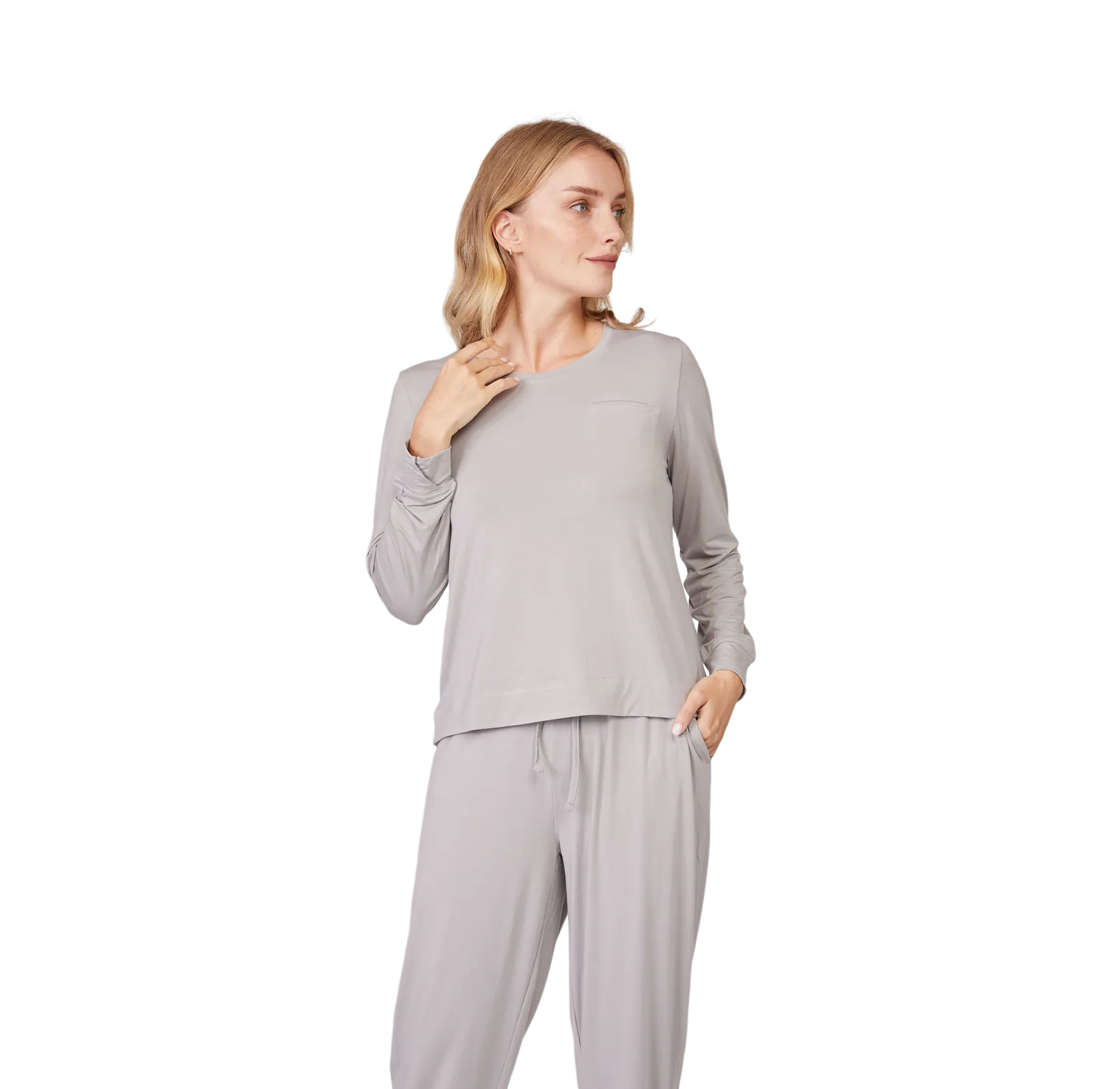 Bamboo Pleated Back Long Sleeve Shirt