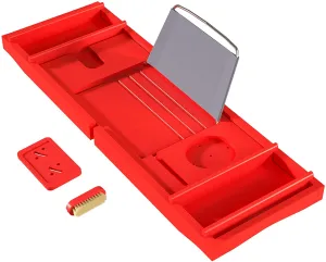Bath Caddy Tray for Bathtub - Bamboo Adjustable Organizer Tray for Bathroom with Free Soap Dish Suitable for Luxury Spa or Reading