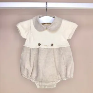 Beige Half Knit Romper