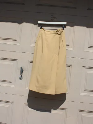 Belted Silk Midi Skirt