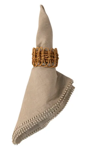 Berry Trim Napkin - Flax