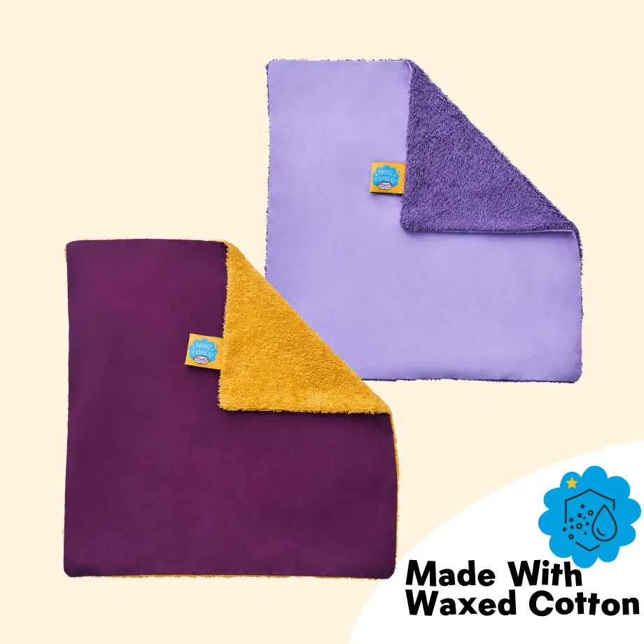 Big Kids Napkins for Children's Mealtimes Lilac & Purple 2 pack