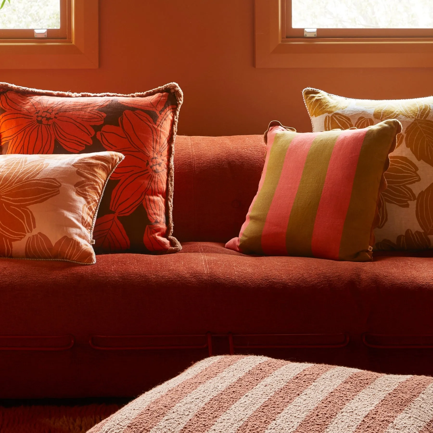 Big Stripe Orange 50cm Cushion
