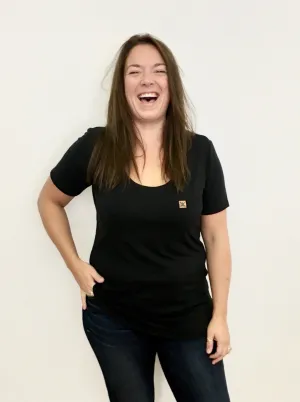 Black Bamboo Scoop Tee