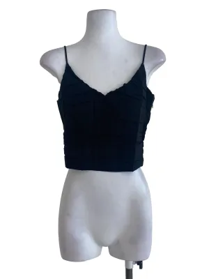 Black V Neck Sleeveless Top LB
