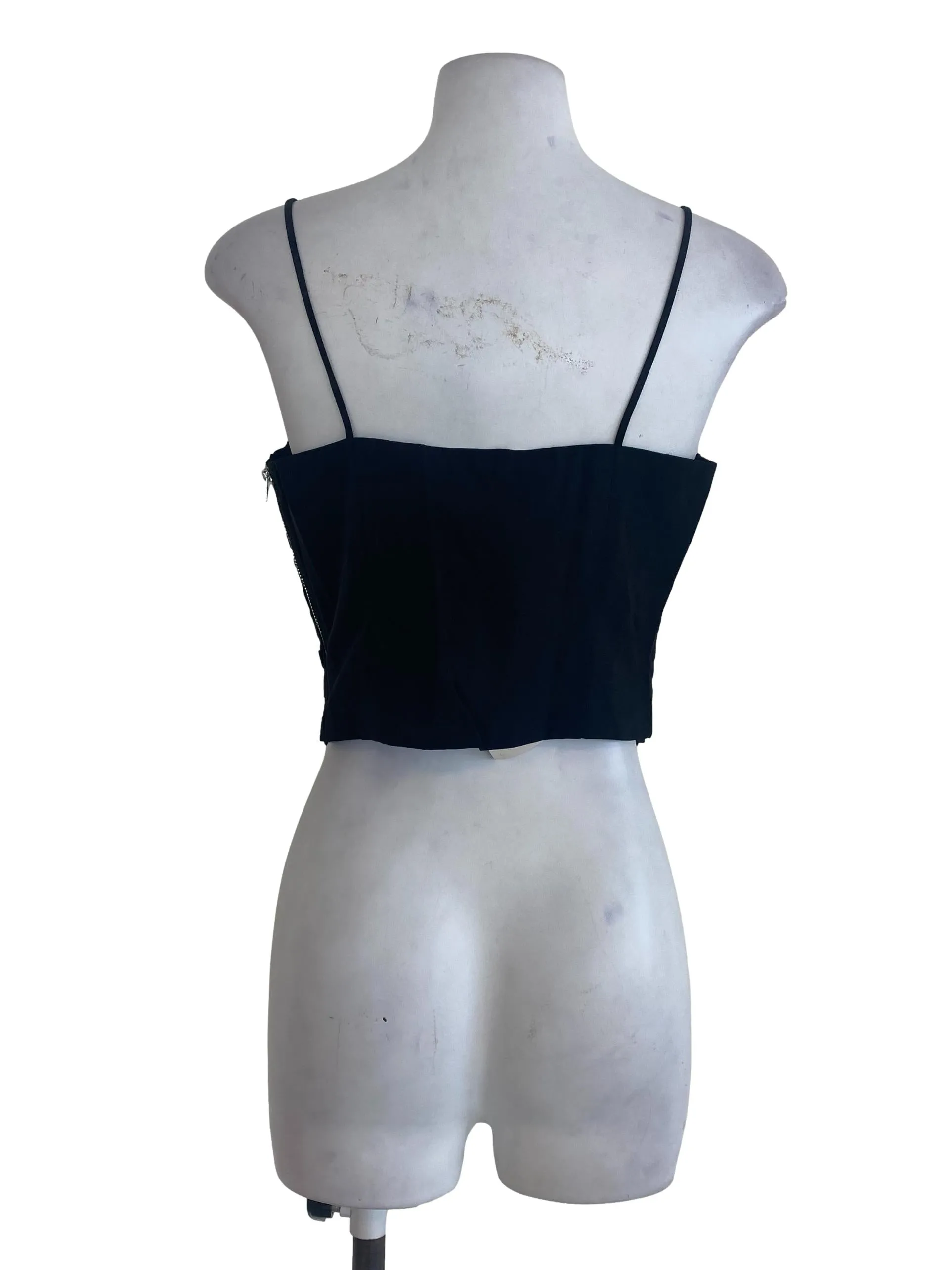 Black V Neck Sleeveless Top LB