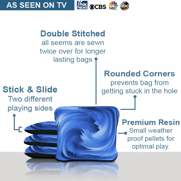 Blue Texture Cornhole Bags