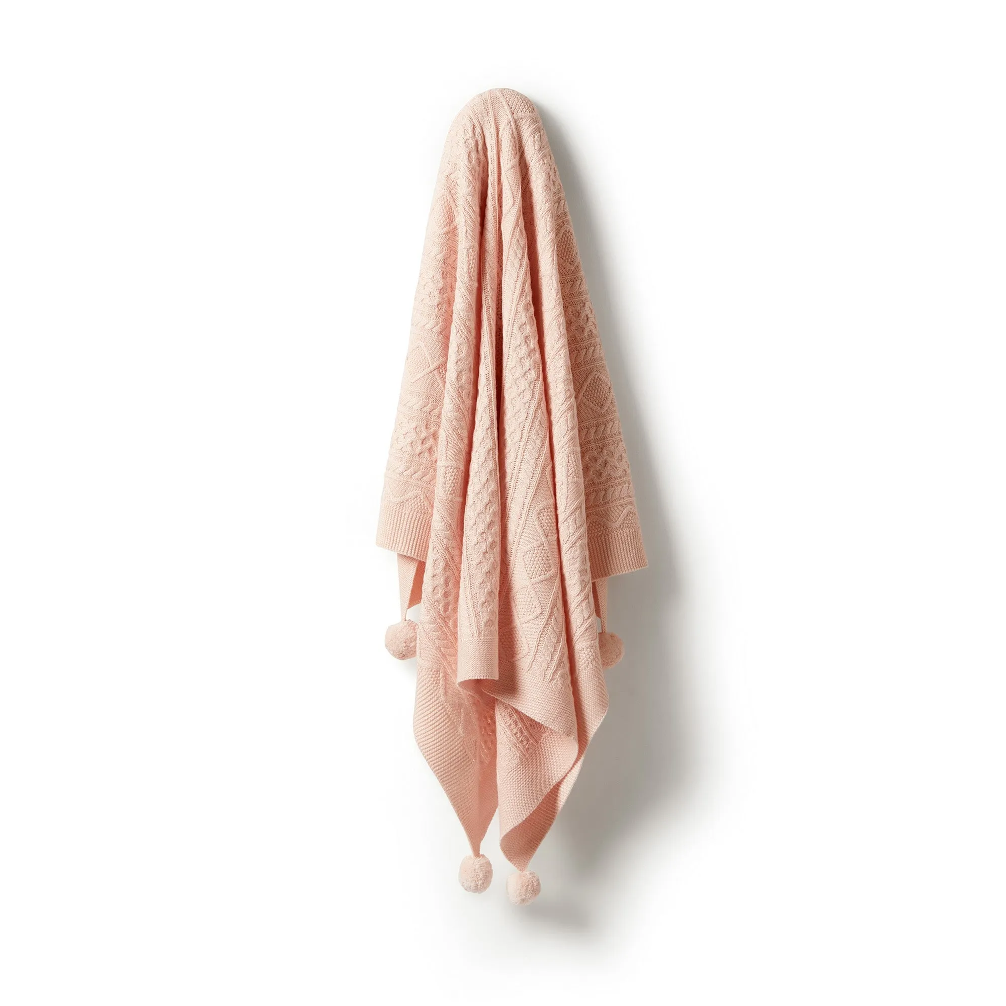 Blush - Knitted Mini Cable Blanket