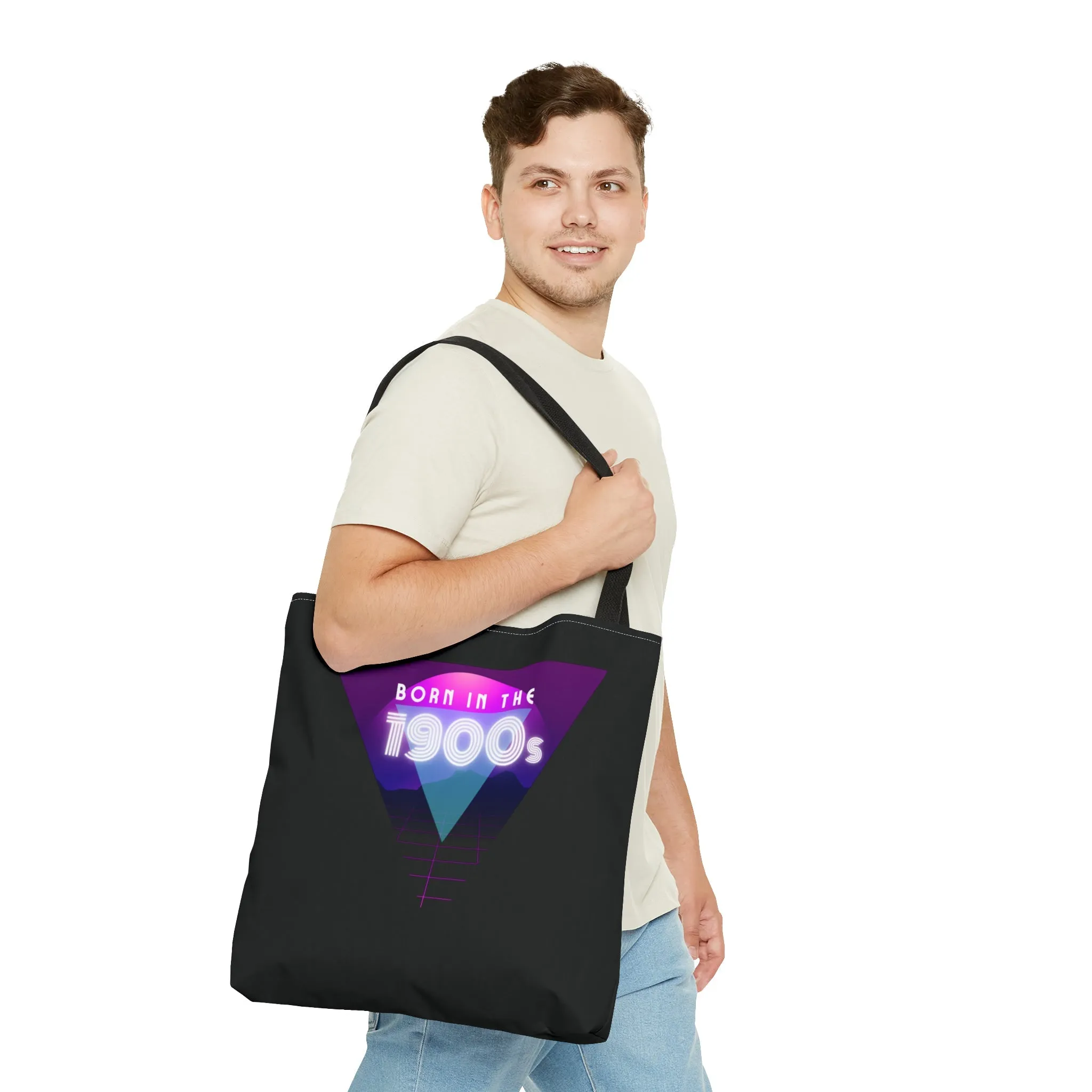 Born in the 1900s Tote Bag in Black | 18" x 18"