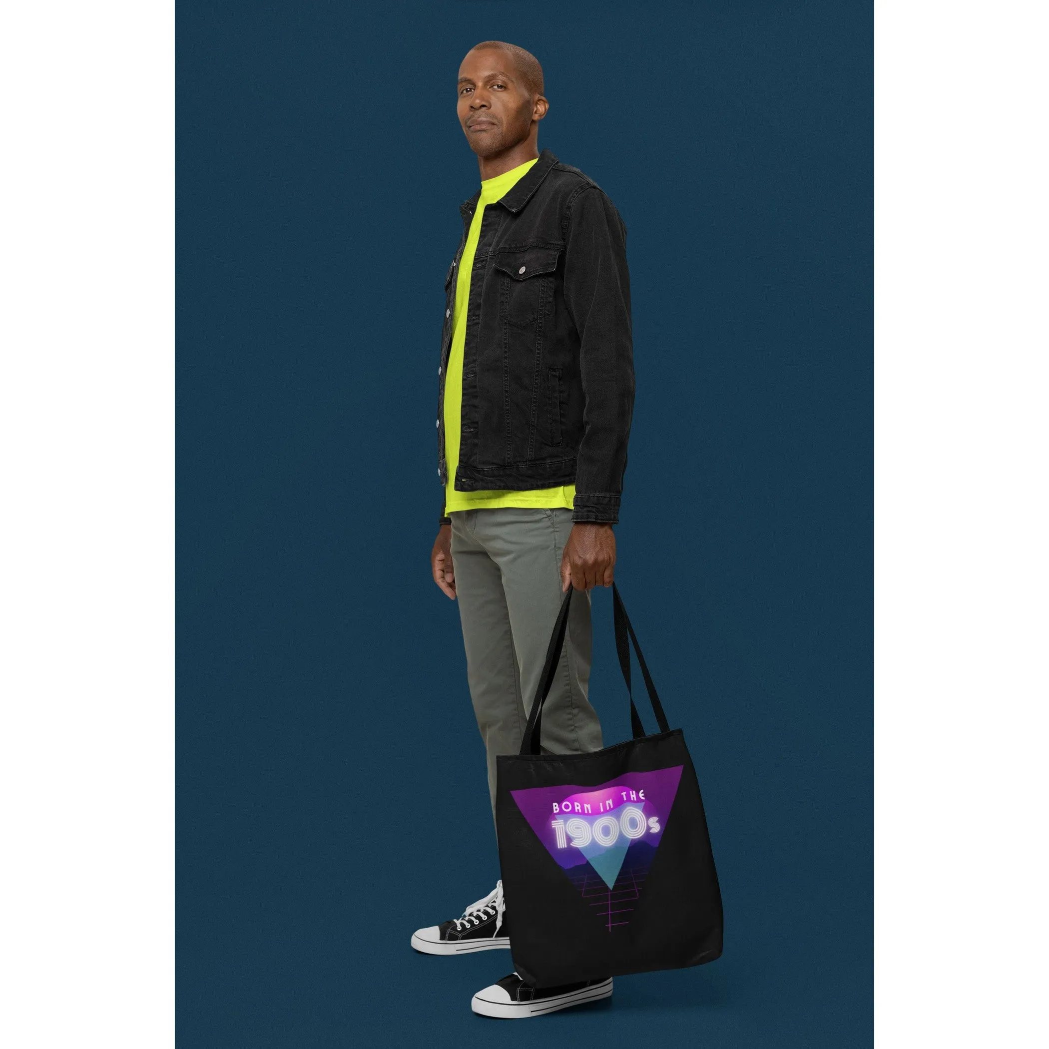 Born in the 1900s Tote Bag in Black | 18" x 18"