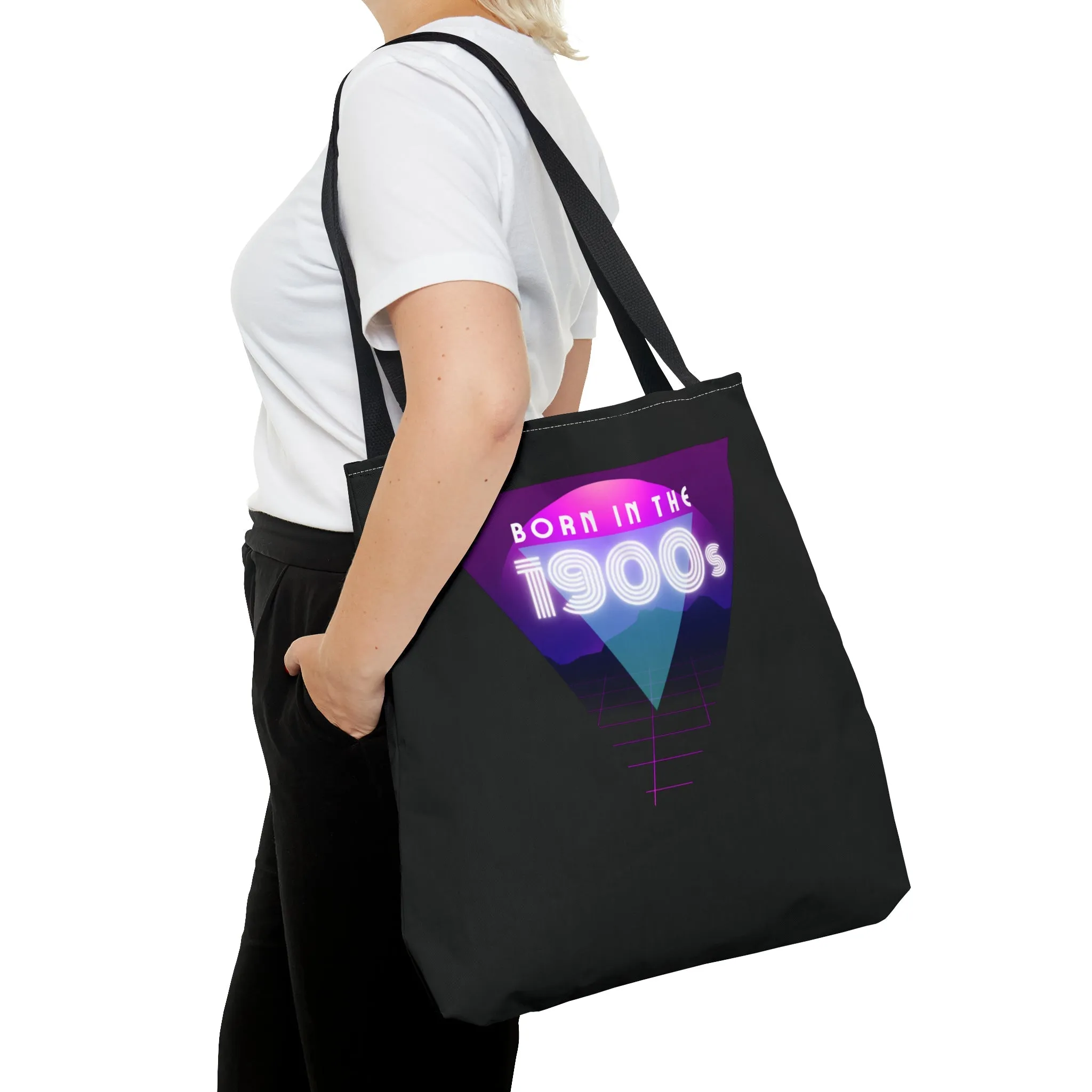 Born in the 1900s Tote Bag in Black | 18" x 18"