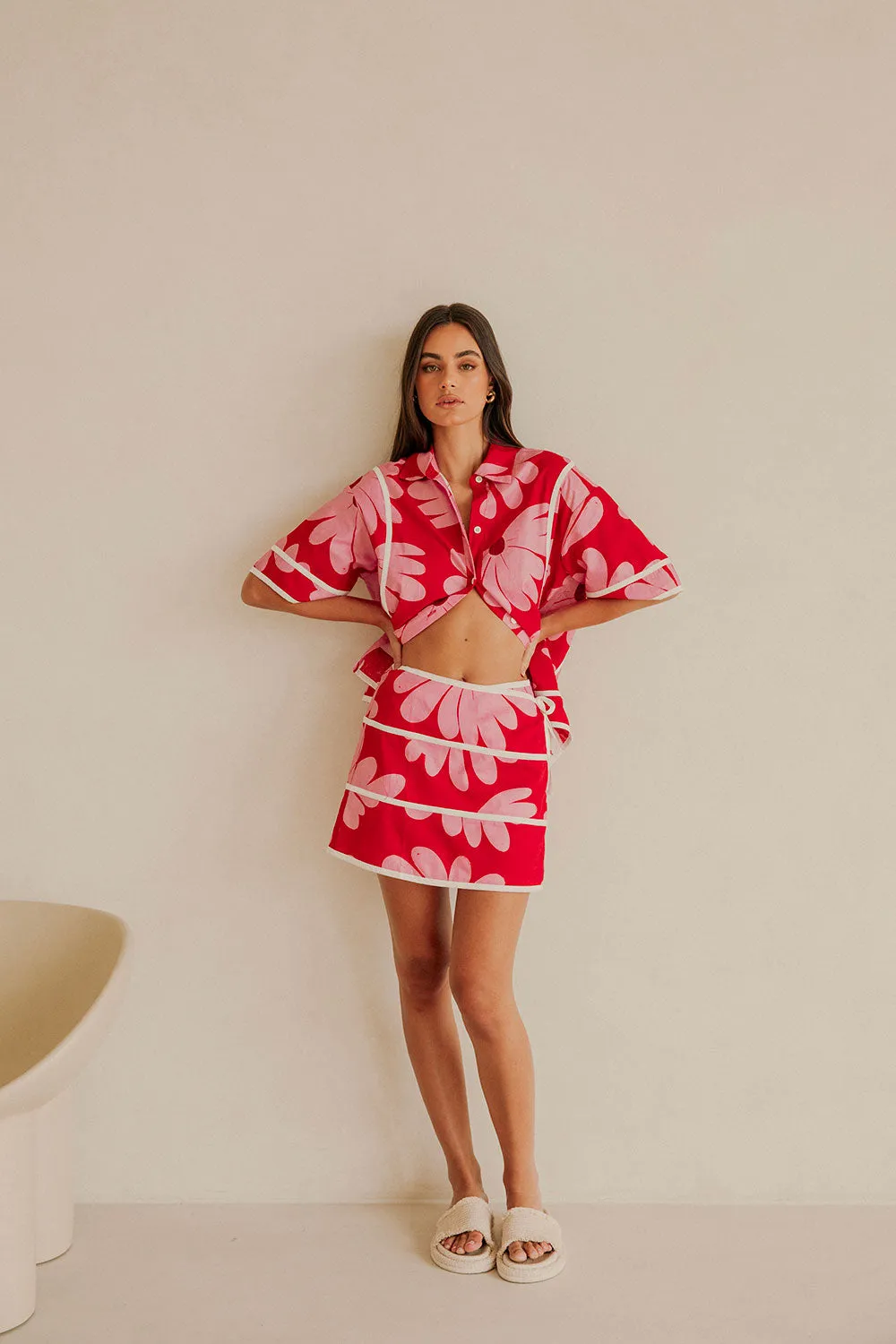 Bowie Skirt - Daisy Red