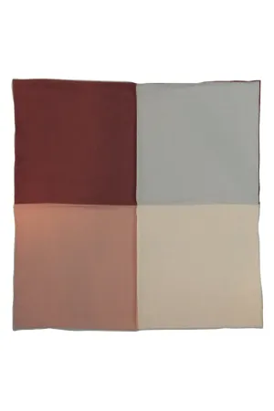 Brown Silk & Cotton Blend Quad Pocket Square