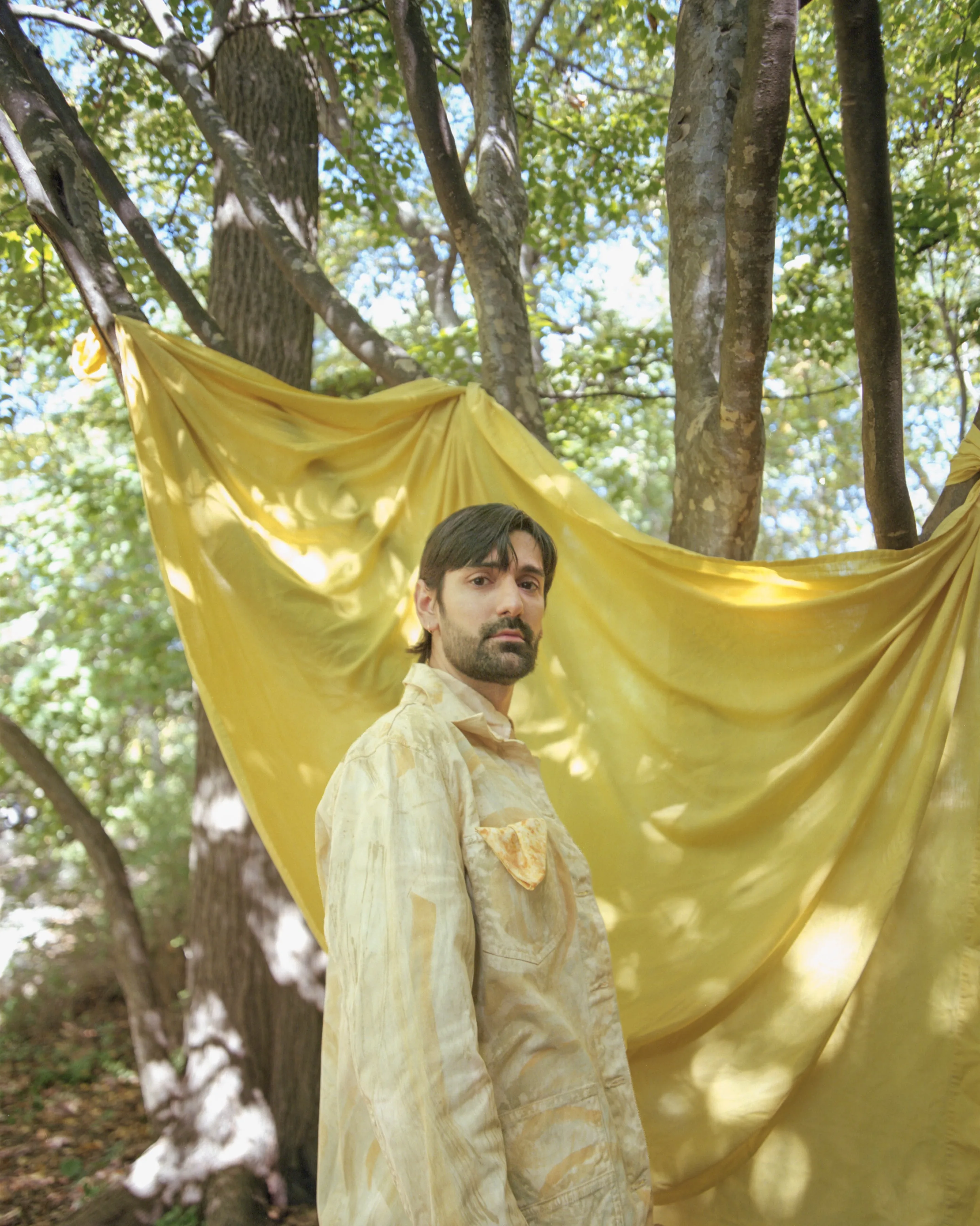 Bundle Dyed Silk Pocket Squares - Sulfur Cosmos