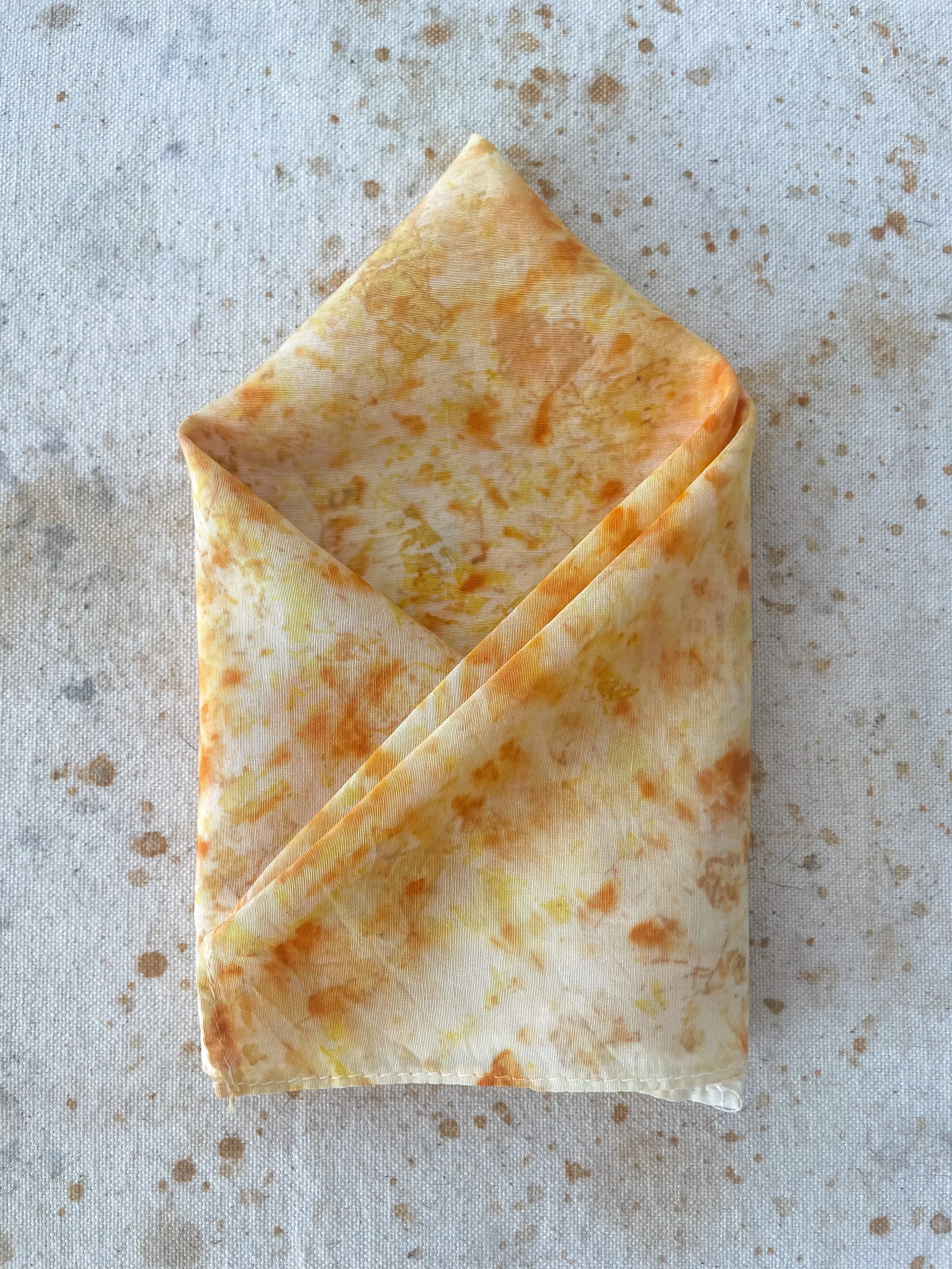 Bundle Dyed Silk Pocket Squares - Sulfur Cosmos