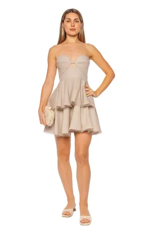 Candy Crochet Linen Strapless Mini Dress