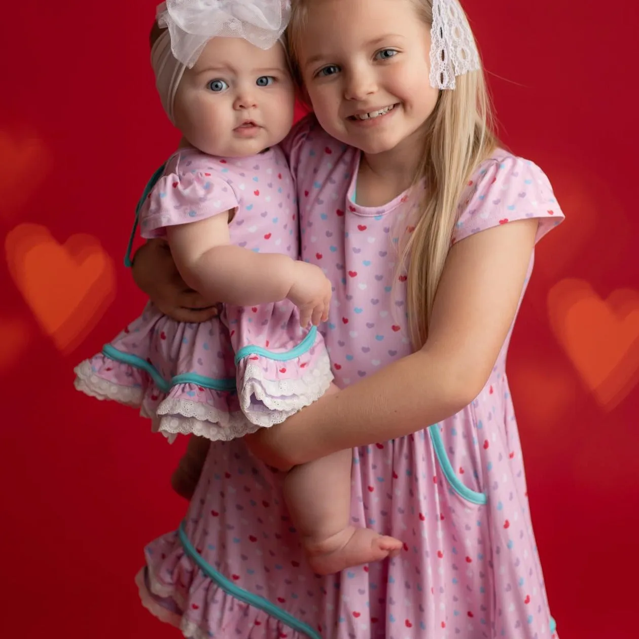 Candy Hearts Ruby Twirl and Skirted Romper