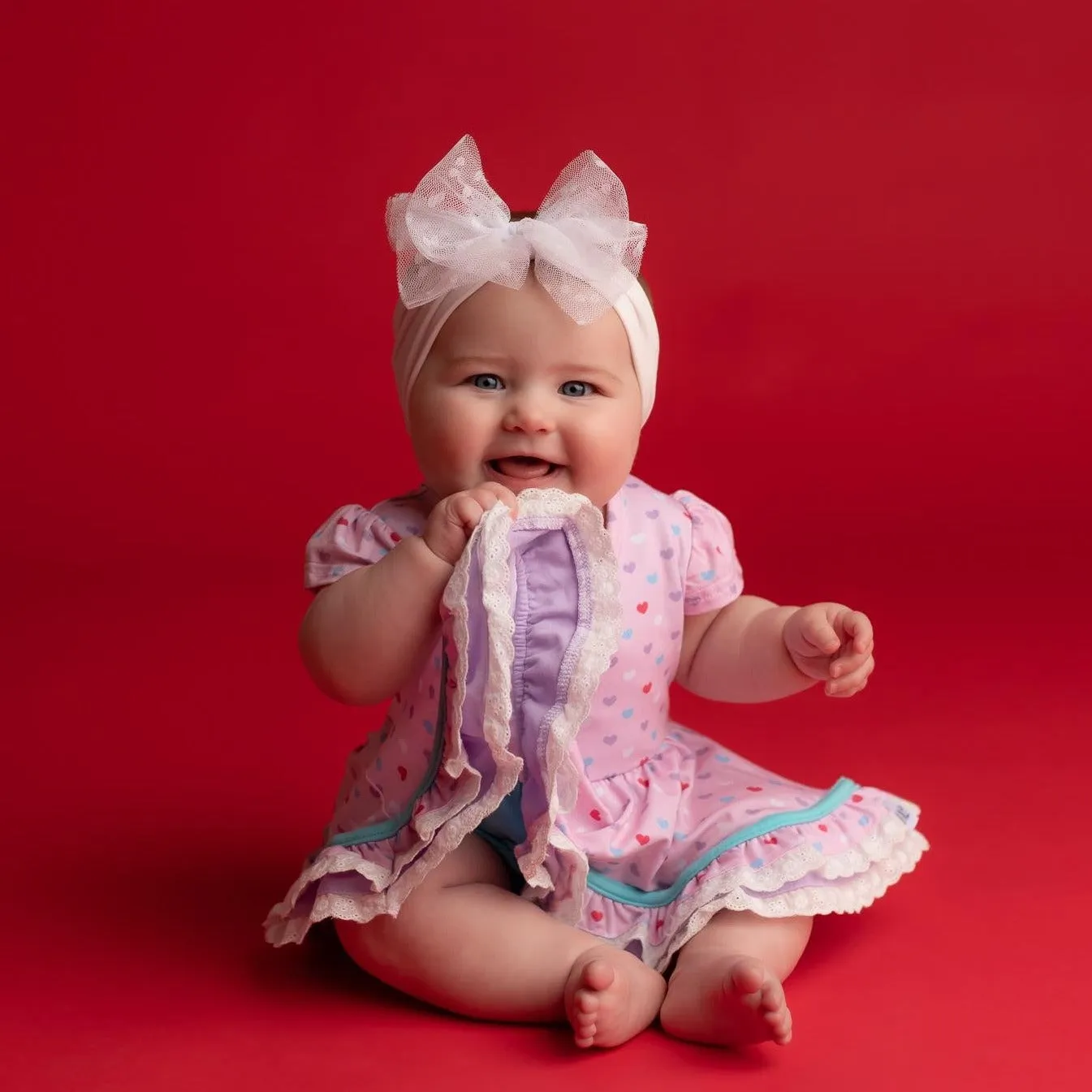 Candy Hearts Ruby Twirl and Skirted Romper