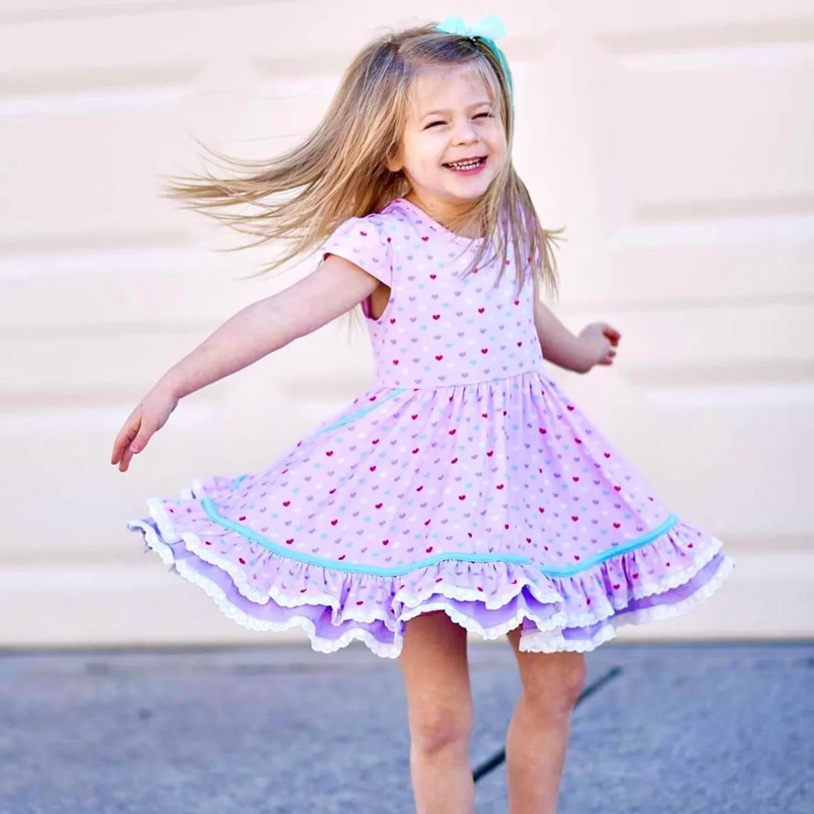 Candy Hearts Ruby Twirl and Skirted Romper