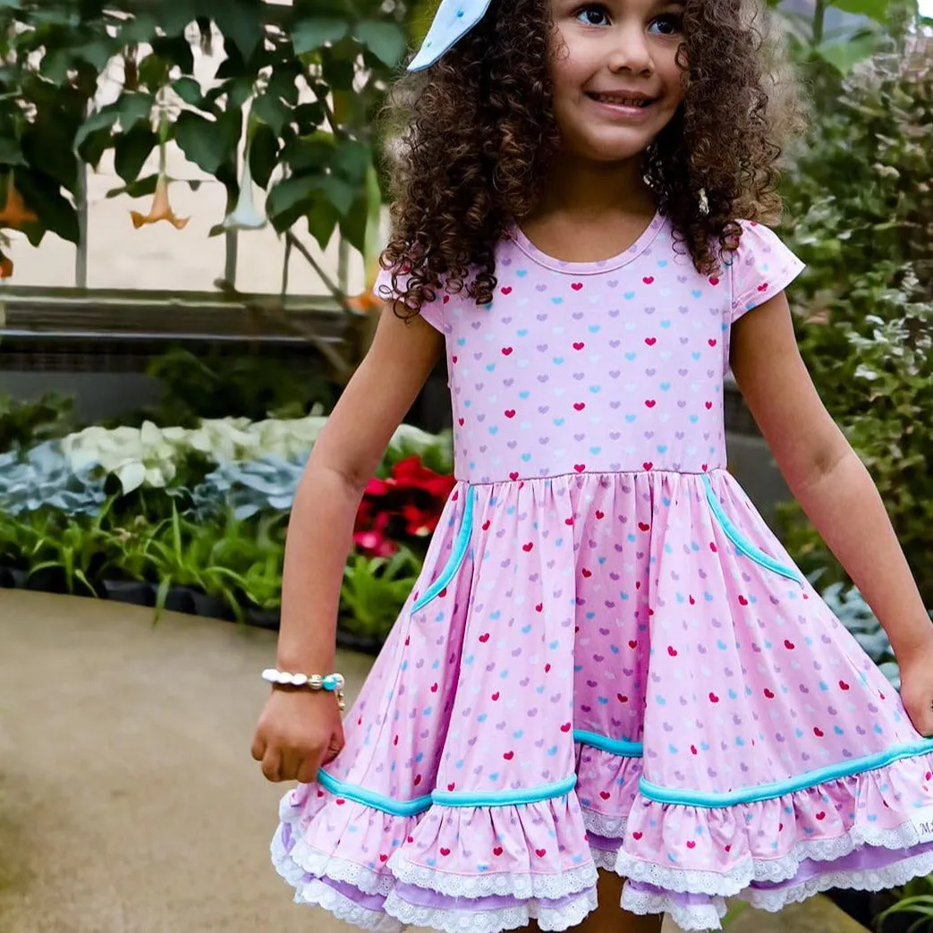 Candy Hearts Ruby Twirl and Skirted Romper