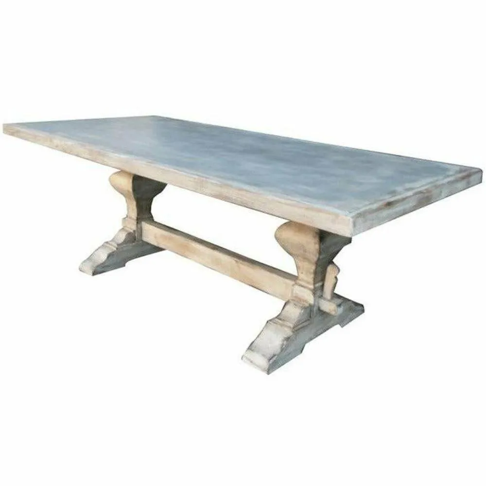 Casa Bonita Peruvian Handpainted Carved Wood Nanka Dining Table 8 Foot