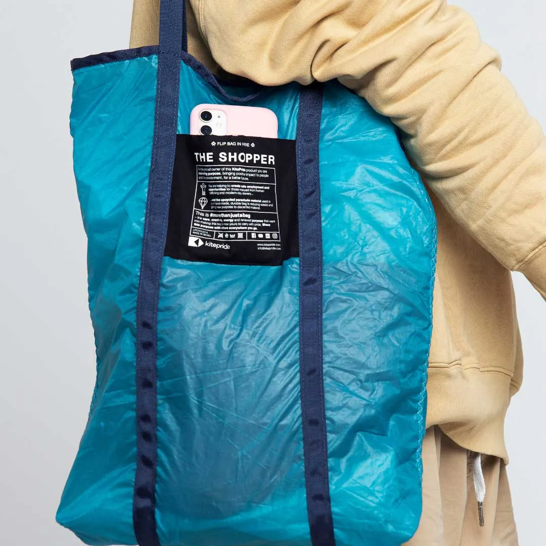 Cassy Shopper Tote-Silk Blue