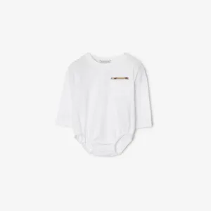 Check Trim Cotton Bodysuit