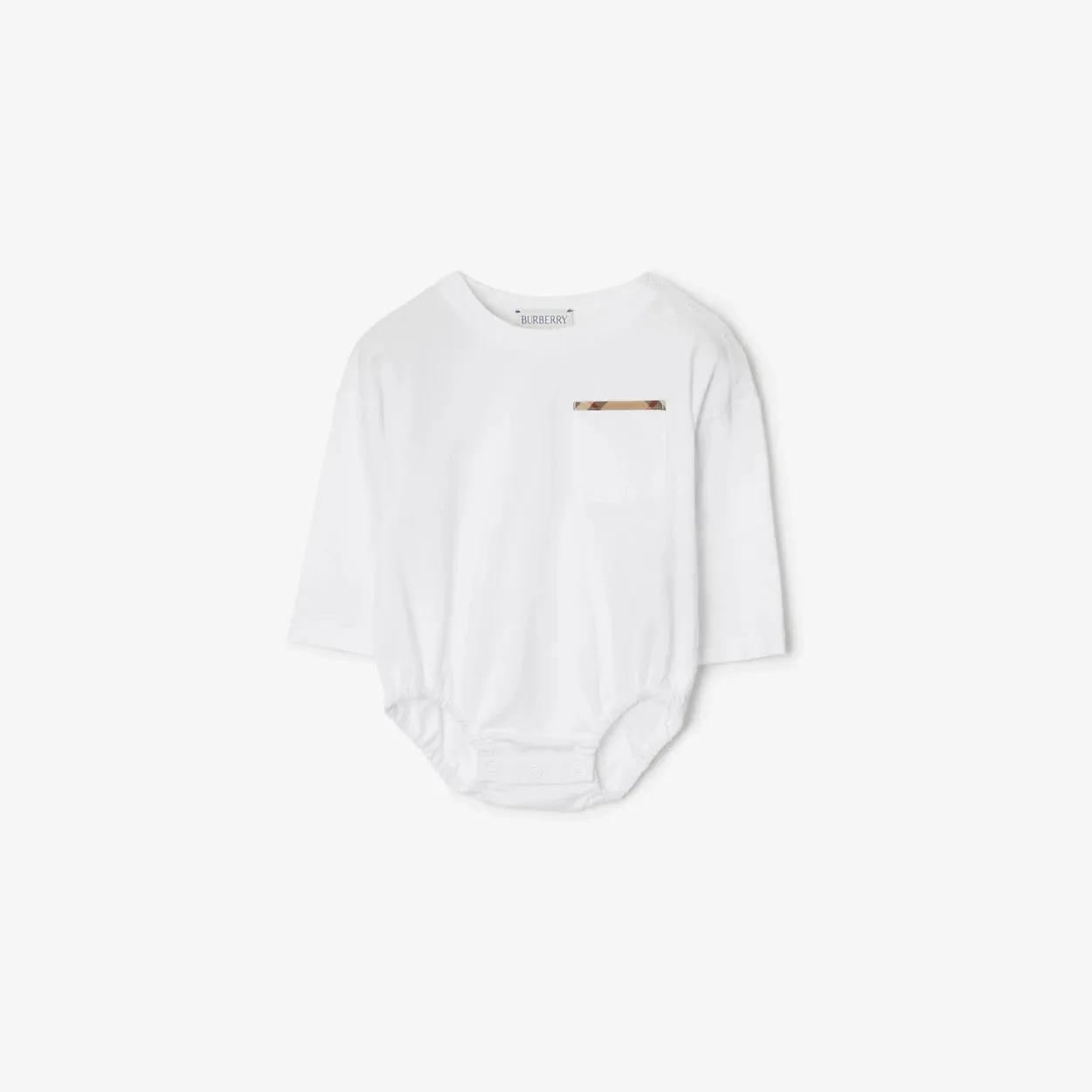 Check Trim Cotton Bodysuit