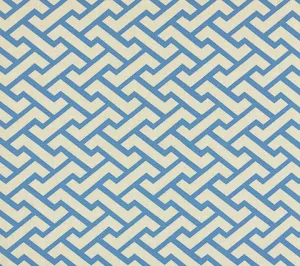 China Seas Fabric: Aga - Custom French Blue on Tinted Belgian Linen / Cotton