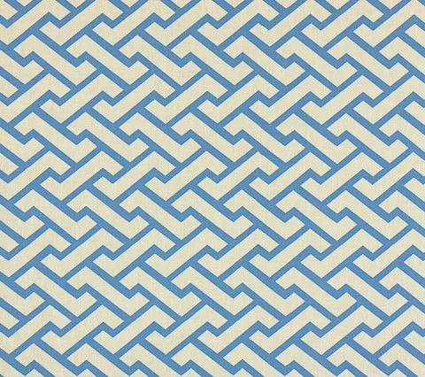 China Seas Fabric: Aga - Custom French Blue on Tinted Belgian Linen / Cotton