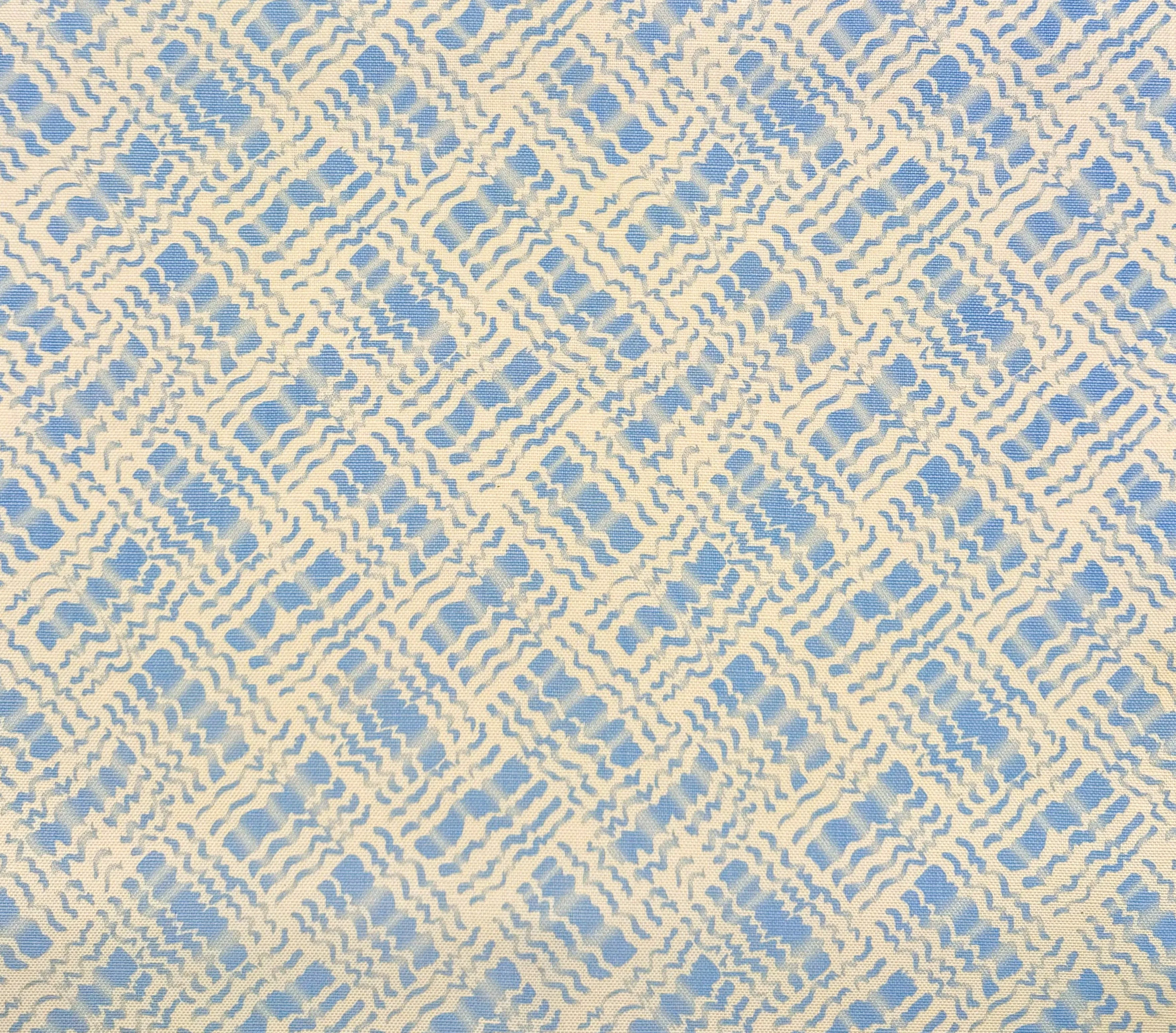 China Seas Fabric: Baha II - Custom Sky Blue on Tinted Belgian Linen / Cotton
