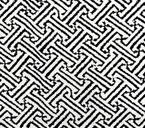China Seas Fabric: Java Grande - Custom Black on White Belgian Linen / Cotton