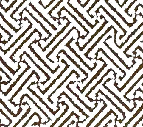 China Seas Fabric: Java Grande - Custom New Brown on White Belgian Linen / Cotton