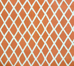 China Seas Fabric: Lyford Diamond Blotch - New Shrimp on Tinted Belgian Linen / Cotton
