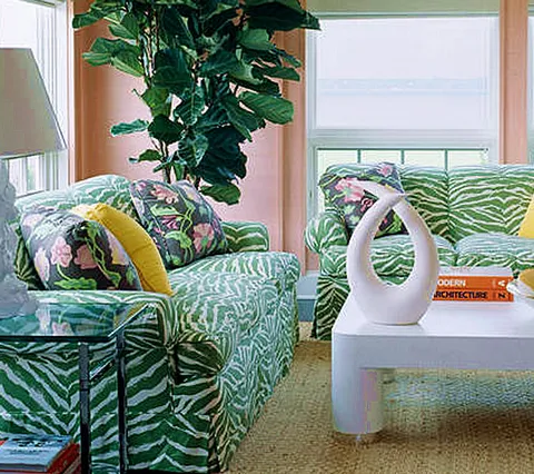 China Seas Fabric: Nairobi Petite - Custom Aqua on White Belgian Linen / Cotton