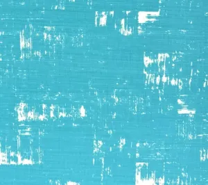 China Seas Fabric: New Shadows - Custom New Turquoise on White Belgian Linen / Cotton