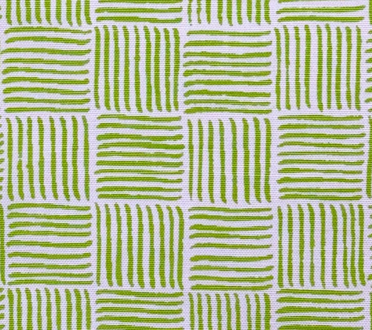 China Seas Fabric: Textura - Custom Lime Green on White Belgian Linen / Cotton
