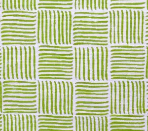 China Seas Fabric: Textura - Custom Lime Green on White Belgian Linen / Cotton