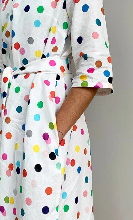 Confetti (white) organic cotton linen