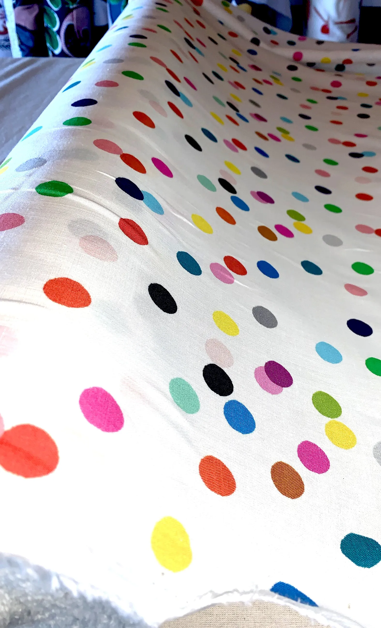 Confetti (white) organic cotton linen