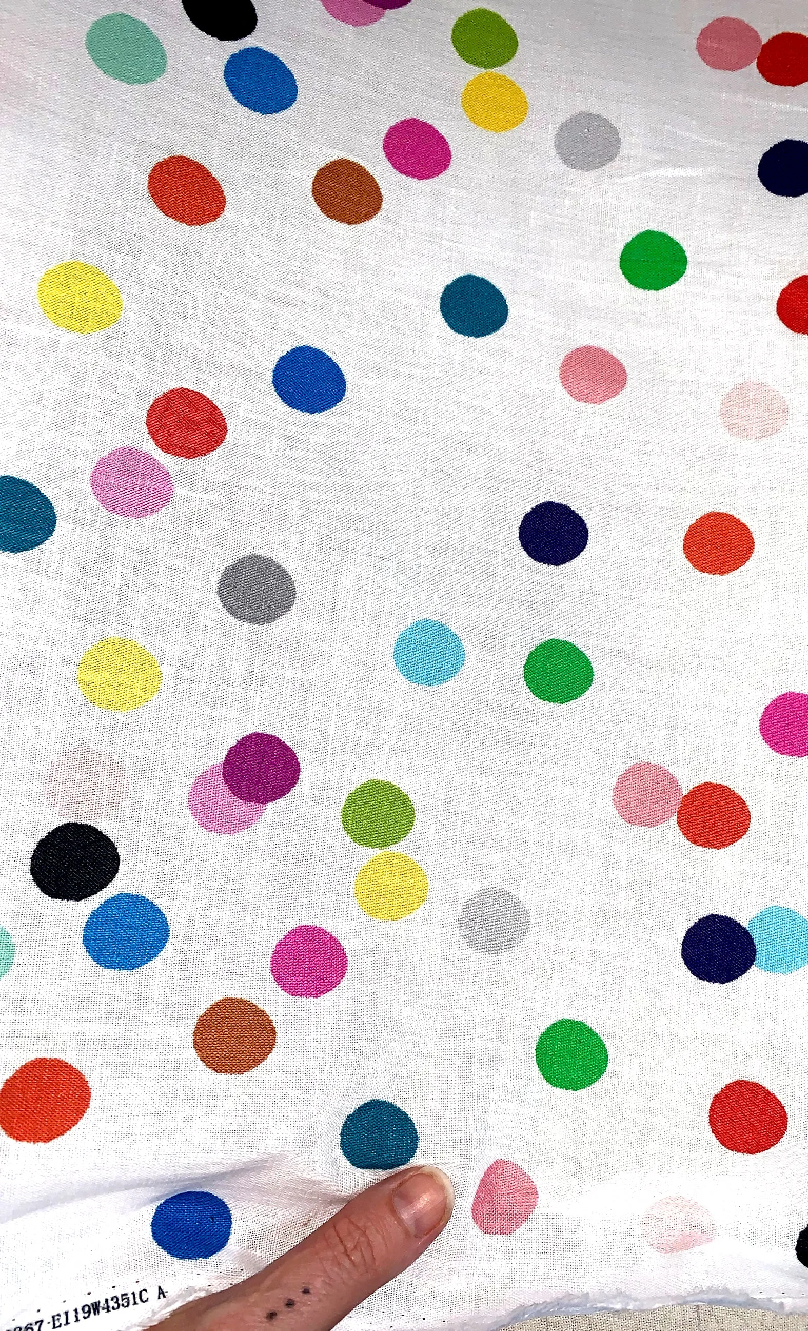 Confetti (white) organic cotton linen