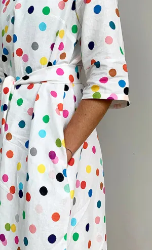 Confetti (white) organic cotton linen