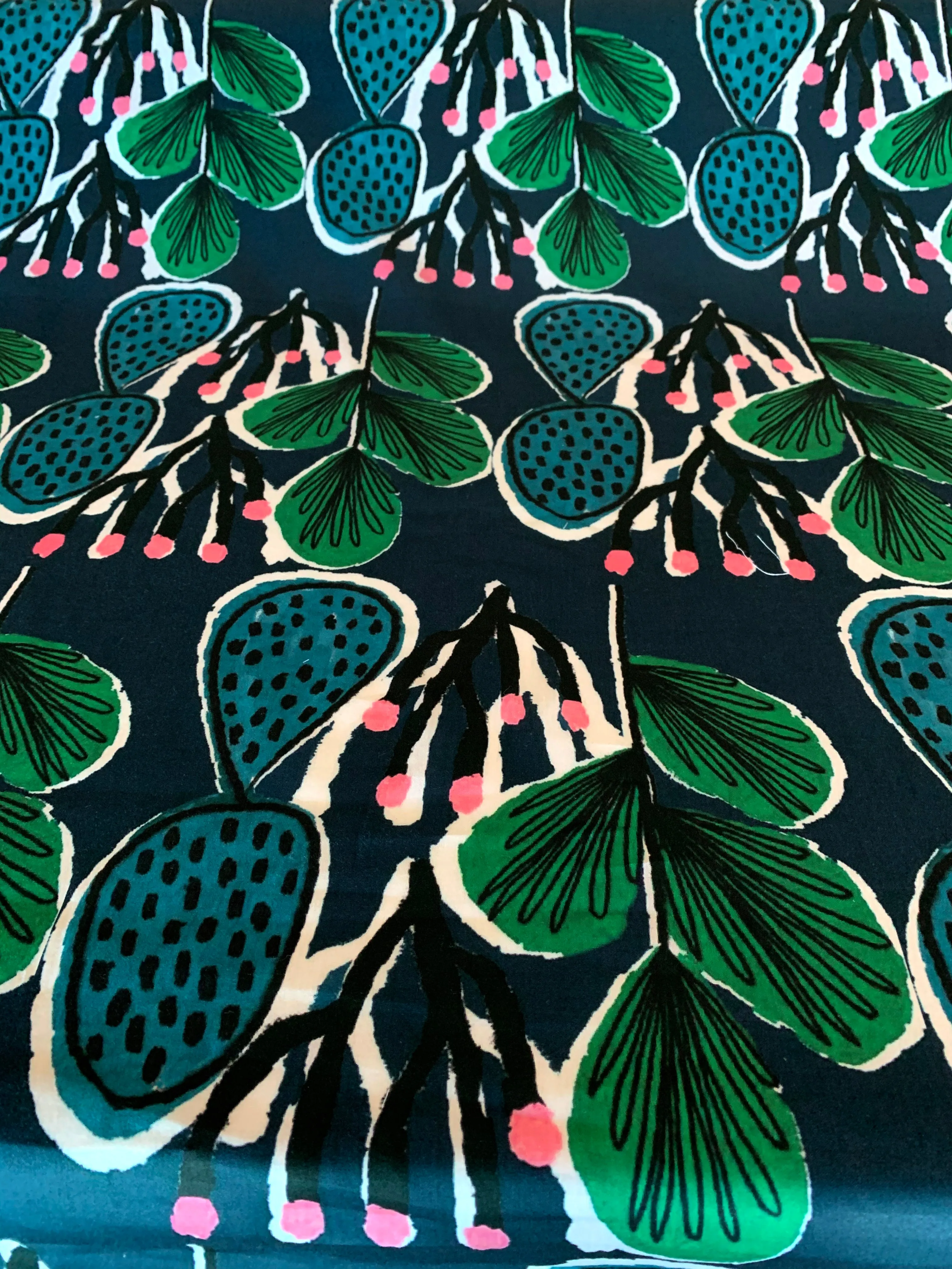 Coral Cactus organic cotton linen